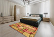 Patterned Orange Rug in a Bedroom, pat775org