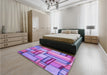 Patterned Dark Orchid Purple Rug in a Bedroom, pat775pur