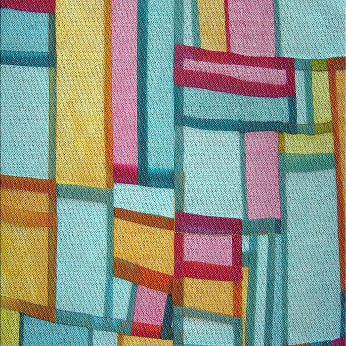 Patterned Blue Green Modern Rug, pat775