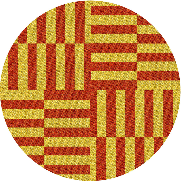 Square Patterned Neon Red Rug, pat776yw