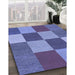 Machine Washable Transitional Sky Blue Rug in a Family Room, wshpat777blu