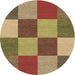 Square Patterned Metallic Gold Rug, pat777brn