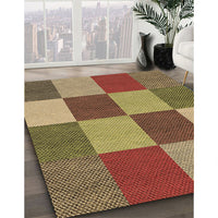 Patterned Metallic Gold Rug, pat777brn