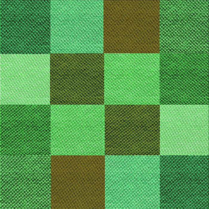 Round Patterned Neon Green Rug, pat777grn