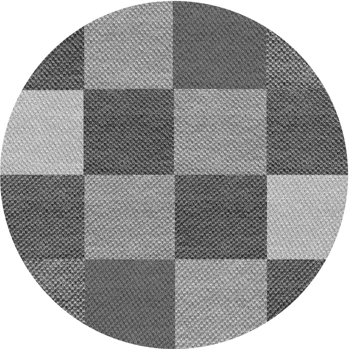 Square Patterned Dark Gray Rug, pat777gry