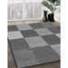 Machine Washable Transitional Dark Gray Rug in a Family Room, wshpat777gry