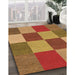 Patterned Yellow Rug in Family Room, pat777org