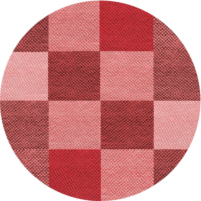 Square Patterned Red Rug, pat777rd