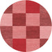 Square Patterned Red Rug, pat777rd