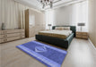 Patterned Sky Blue Rug in a Bedroom, pat778blu