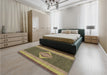 Patterned Dark Brown Rug in a Bedroom, pat778brn