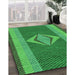 Patterned Green Rug in Family Room, pat778grn