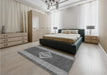 Patterned Dark Gray Rug in a Bedroom, pat778gry