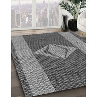 Patterned Dark Gray Rug, pat778gry