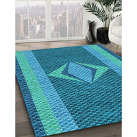 Patterned Blue Rug, pat778lblu