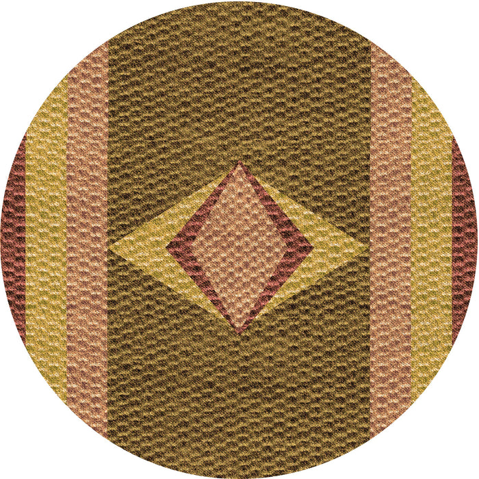 Square Patterned Saddle Brown Rug, pat778org