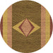 Square Patterned Saddle Brown Rug, pat778org