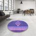 Round Patterned Amethyst Purple Rug in a Office, pat778pur