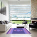 Machine Washable Transitional Amethyst Purple Rug in a Kitchen, wshpat778pur