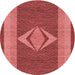 Square Patterned Red Rug, pat778rd