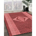 Machine Washable Transitional Red Rug in a Family Room, wshpat778rd