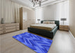 Patterned Blue Rug in a Bedroom, pat779blu