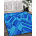 Patterned Blue Orchid Blue Rug in Family Room, pat779lblu