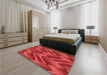 Patterned Red Rug in a Bedroom, pat779rd