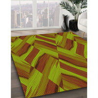 Patterned Pistachio Green Rug, pat779yw