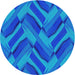 Sideview of Patterned Deep Sky Blue Novelty Rug, pat779