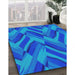 Machine Washable Transitional DeepSky Blue Rug in a Family Room, wshpat779