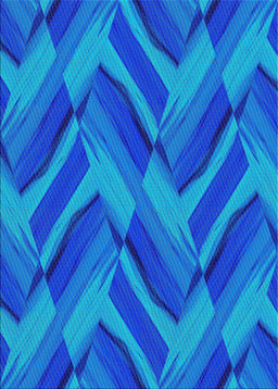 Patterned Deep Sky Blue Novelty Rug, pat779