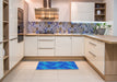 Machine Washable Transitional DeepSky Blue Rug in a Kitchen, wshpat779