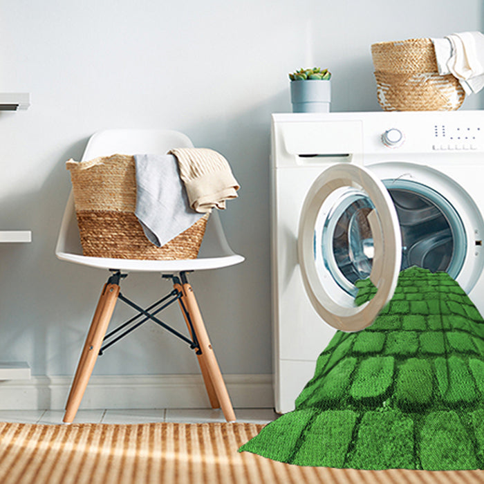 Machine Washable Transitional Green Rug in a Washing Machine, wshpat780grn