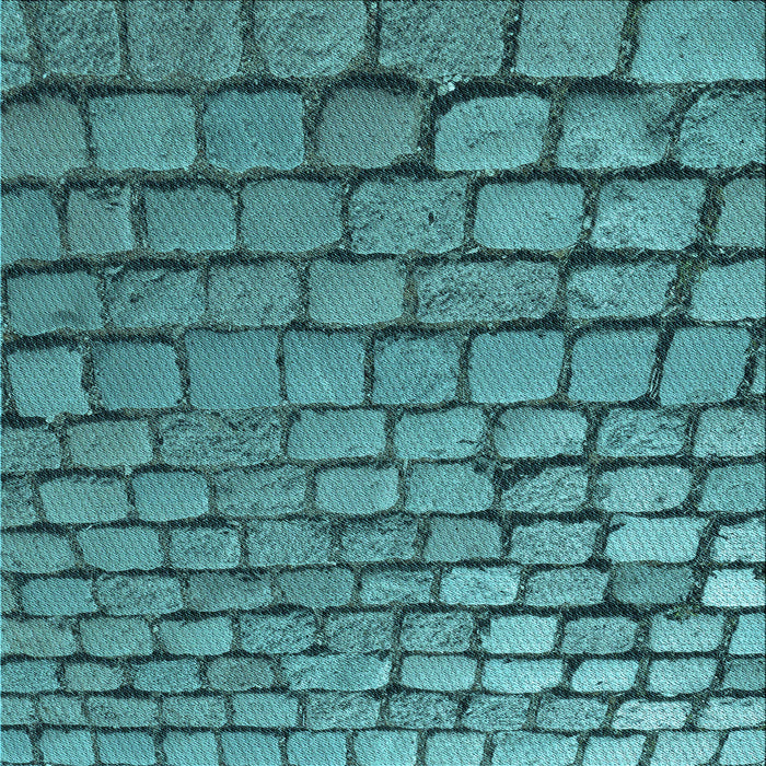 Round Machine Washable Transitional Turquoise Green Rug, wshpat780lblu