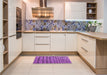 Patterned Dark Orchid Purple Rug in a Kitchen, pat780pur