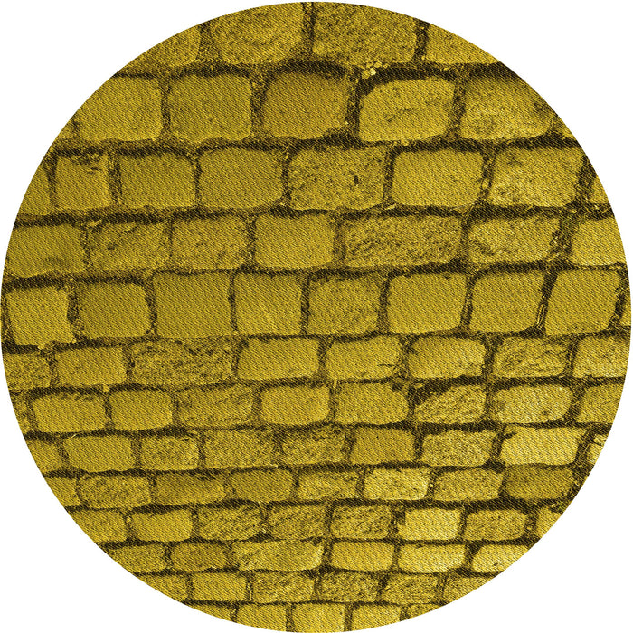 Square Patterned Yellow Rug, pat780yw