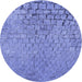 Square Patterned Denim Blue Rug, pat781blu