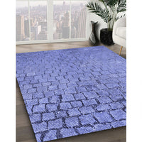 Patterned Denim Blue Rug, pat781blu