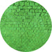 Square Patterned Neon Green Rug, pat781grn