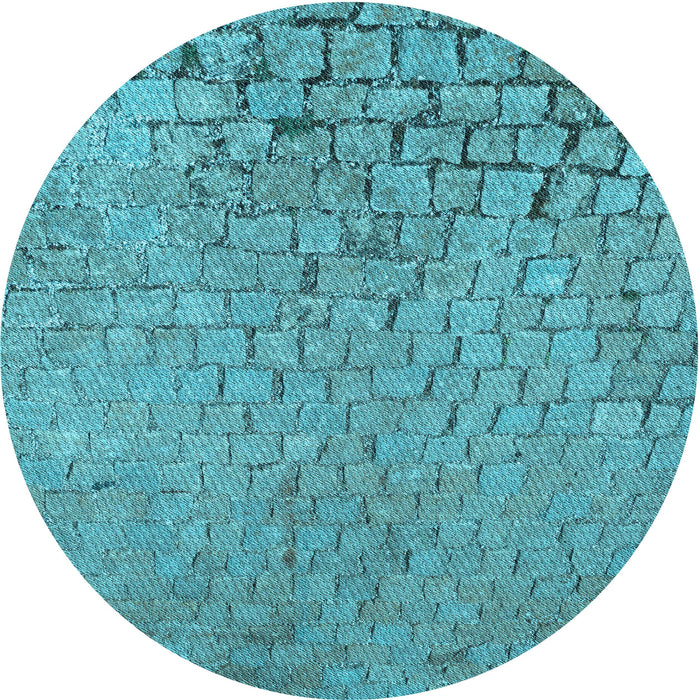 Square Machine Washable Transitional Dark Cyan Green Rug in a Living Room, wshpat781lblu