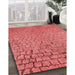 Patterned Red Rug in Family Room, pat781rd