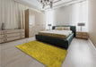 Patterned Dark Bisque Brown Rug in a Bedroom, pat781yw