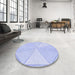 Round Patterned Blue Rug in a Office, pat782blu