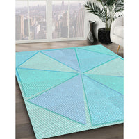 Patterned Diamond Blue Rug, pat782lblu