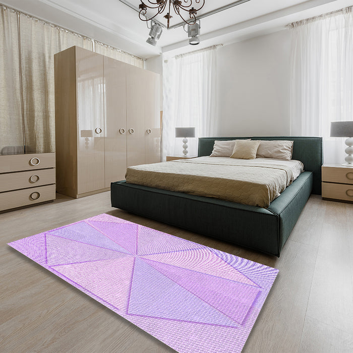 Patterned Violet Purple Rug in a Bedroom, pat782pur