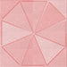 Round Patterned Pastel Red Pink Rug, pat782rd