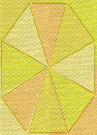 Machine Washable Transitional Yellow Rug, wshpat782yw