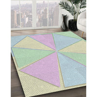 Patterned Dark Gray Novelty Rug, pat782