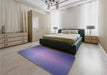 Patterned Deep Periwinkle Purple Rug in a Bedroom, pat783blu